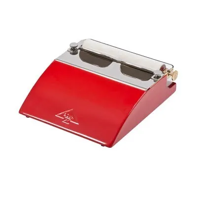 Encolleuse manuelle rouge pour étiquettes papier jusqu’à 135 mm avec réservoir amovible