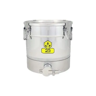 Maturateur inox 25 kg étanche Fritz avec couvercle à 4 crochets et robinet bas