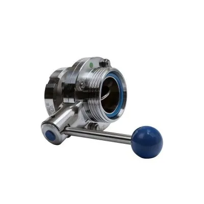 Vanne papillon inox DN50 (2") avec écrou et raccord DIN mâle - Pièces détachées Pour Extracteur