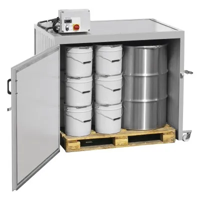 Étuve double paroi Lega pour 2 fûts 300 kg avec chauffage électrique