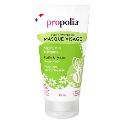 Masque visage certifié Bio Propolis, Miel, Kaolin & Illite - Propolia