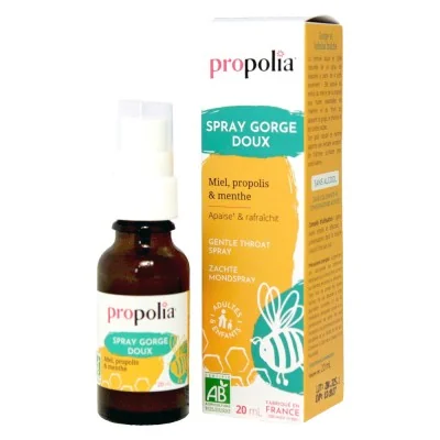 Spray gorge doux Bio - Miel, Propolis & Menthe - Propolia