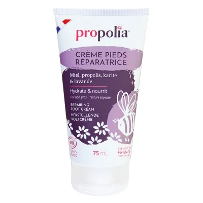 Crème pieds réparatrice certifiée Bio Miel, Propolis, Karité & Lavande - Propolia