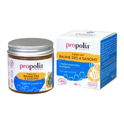 Baume des 4 saisons® certifié Bio Propolis, Lavandin & Romarin - Propolia