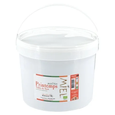 Miel de Printemps BIO - Vallée du Tarn - Seau de 5kg