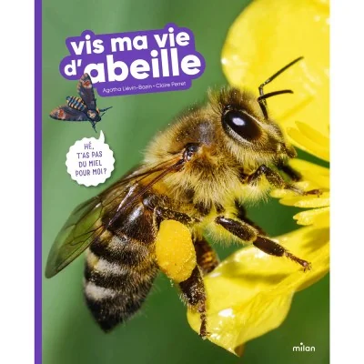 Couverture du livre Vis ma vie d’abeille d’Agatha Liévin-Bazin, documentaire jeunesse sur les abeilles, la ruche et le miel