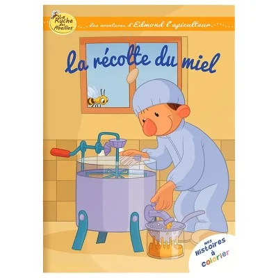 Couverture du livret La récolte du miel, histoire à colorier avec Edmond l’apiculteur