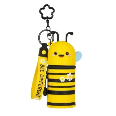 Porte-monnaie porte-clés abeille Legami Mini Kawaii en silicone avec mousqueton et dragonne