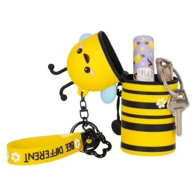 Intérieur du porte-monnaie porte-clés abeille Legami pour ranger clés, monnaie et petits objets