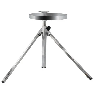 Trépied métal inox pour tamis conique Ø32 cm, réglable en hauteur et démontable pour miellerie.
