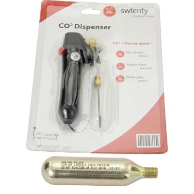 Ancien pistolet CO2 noir pour testeur varroa Swienty compatible avec cartouche filetée 16g - pistolet non inclus.