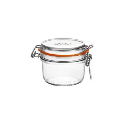 Terrine Le Parfait Super 125 g Ø70 en verre avec joint orange et fermeture inox