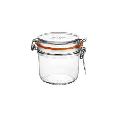 Terrine en verre Le Parfait Super 200 g Ø70 avec fermeture inox et joint orange
