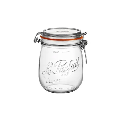 Bocal Le Parfait Super 750 ml Ø85 avec fermeture inox et joint orange pour conserves maison