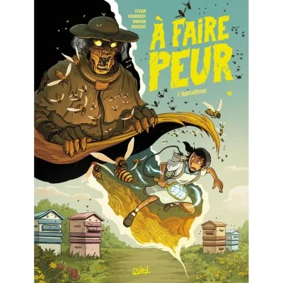 Couverture de À faire peur : L’Apiculteur, une BD jeunesse fantastique de Lylian et Ingrid Chabbert, illustrée par Paul Drouin.