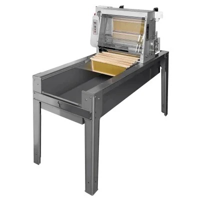 Machine à désoperculer semi-automatique Lega DV2 pour cadres de hausse Dadant sur support inox