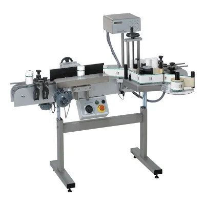 Étiqueteuse automatique Swienty pour pots cylindriques et étiquettes adhésives en rouleau