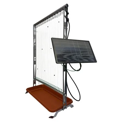 Kit harpe électrique anti-frelon asiatique 60 cm avec bac et panneau solaire 10W à batteries lithium