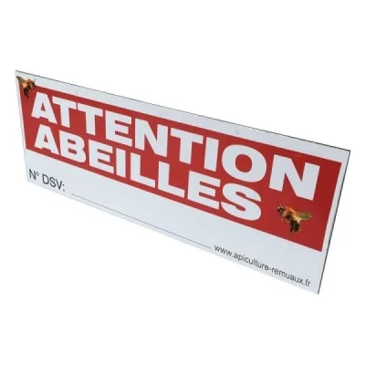 Panneau aluminium attention abeille