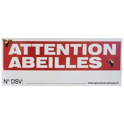 Panneau aluminium attention abeille