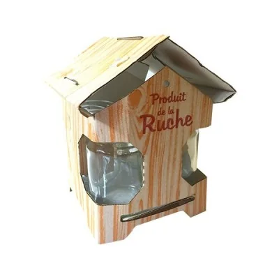 Coffret carton mini ruche 4 pots 125 grammes Coffret carton mini ruche 4 pots 125 grammes