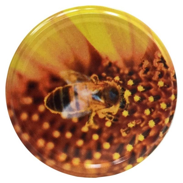 Capsule abeille sur tournesol Ø63