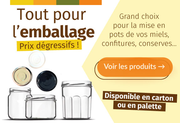 Pots verre & capsules : grand choix d'emballage pour la mise en pots de vos miels, confitures, conserves...