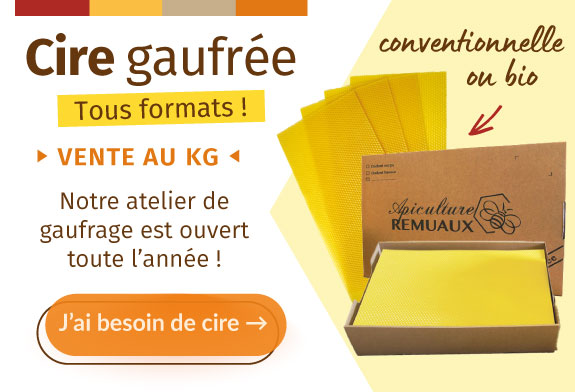 Retrouvez toute l'année nos feuilles de cire gaufrée issues de noter atelier de gaufrage : tous formats, en bio ou conventionnel.