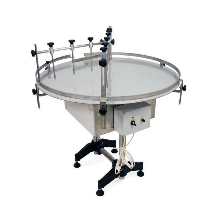 Table rotative de distribution Swienty pour alimenter une ligne de conditionnement