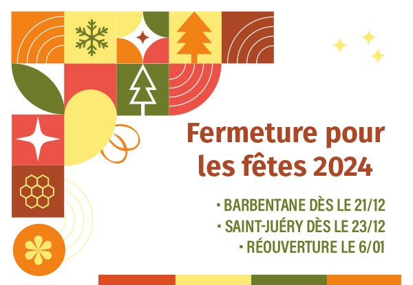 Vacances de fin d'année : Dates de fermeture de nos boutiques et gestion des commandes